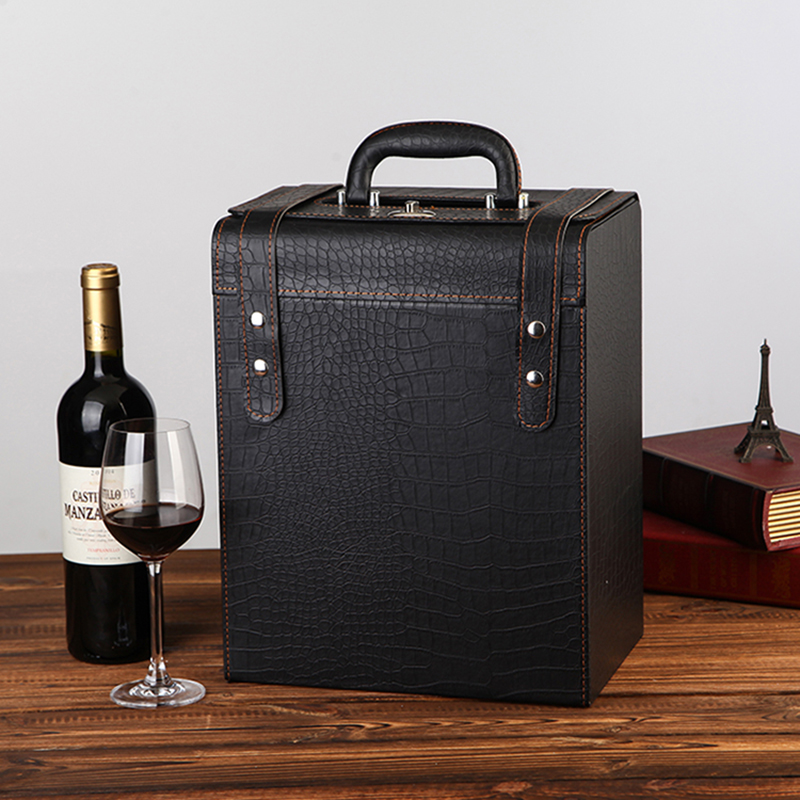 New wine box gift packaging six leather boxes red wine box six wine gift boxes leather box - Taobao
