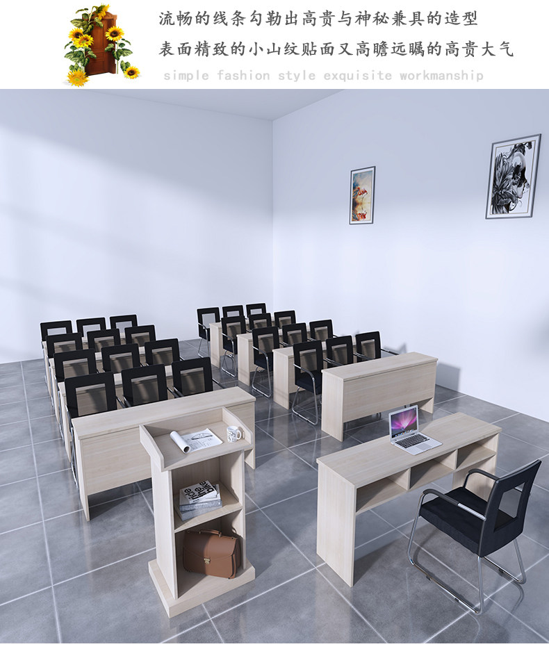 Educational Institutions Training Desk Remedial Classes Tutoring Class Elementary And Middle School Students Class Table And Chairs Combined Double Room Strip Table