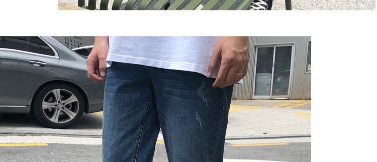 Mr. Fang inch 2018 mùa thu mới phiên bản Hàn Quốc của xu hướng quần yếm nam ống rộng, quần ống rộng quần jean nam ống rộng