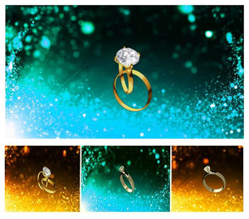 Beautiful romantic dreamy particle light effect diamond ring wedding ring ring wedding wedding led background video material