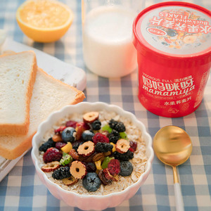 【妈妈咪呀】水果味+坚果味麦片代餐*6