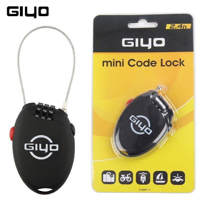 GIYO bike lock mountaineering car lock electric car dead flying steel cable lock mini-code lock anti-theft luggage lock bag lock