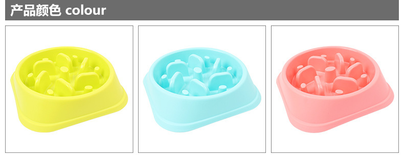 Dog Slow Food Bát Lớn và vừa Anti-mite Bát đơn Pet Dog Pan Dog Bowl Cat Trượt Teddy Golden Hair Slow Food Bát - Cat / Dog hàng ngày Neccessities bát ăn cho mèo