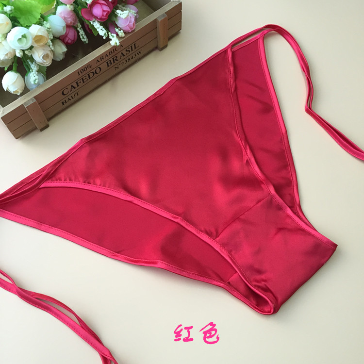 Tide nữ trung eo lụa phụ nữ đồ lót lụa tam giác tinh khiết tie đồ lót phụ nữ không co giãn quần lót lưới nam