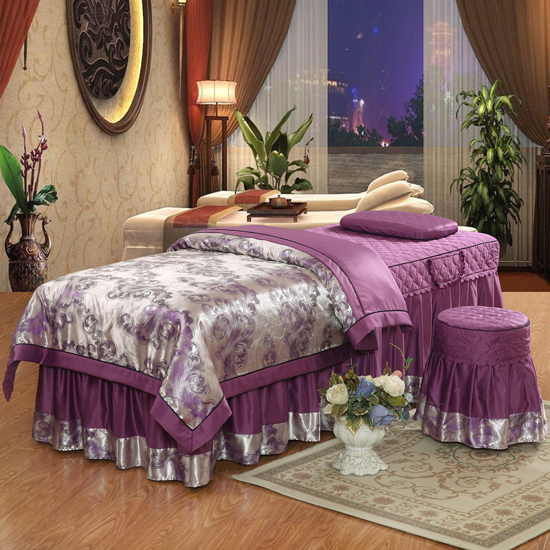 Beauty rửa khăn trải giường bằng lụa gia đình bốn phương pháp điều trị khử trùng phong cách châu Âu sang trọng munsu nhỏ là một mảnh bộ giường trong bông - Trang bị tấm ga trai giuong cho spa