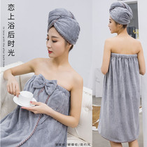 Dry Hair Hat Bath Towel Suit Dry Hair Towel Bath Cap Speed Dry Bag Turban Dry Hair Towel Non Pure Cotton Super Suction Water Bath Skirt