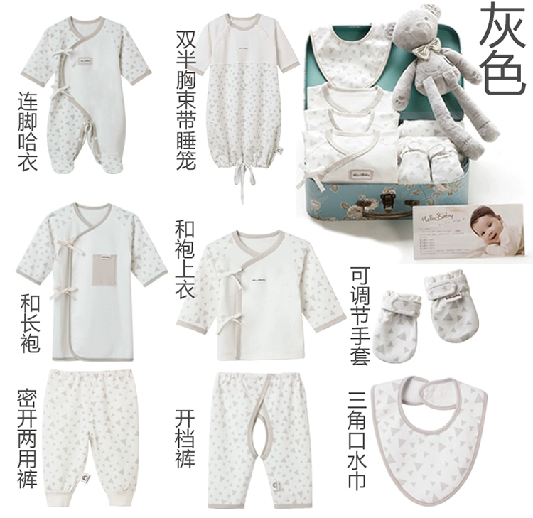 Bé sơ sinh quần áo mùa hè bé sơ sinh cotton set hộp quà tặng trăng tròn mặt hàng quà tặng 0-3 tháng