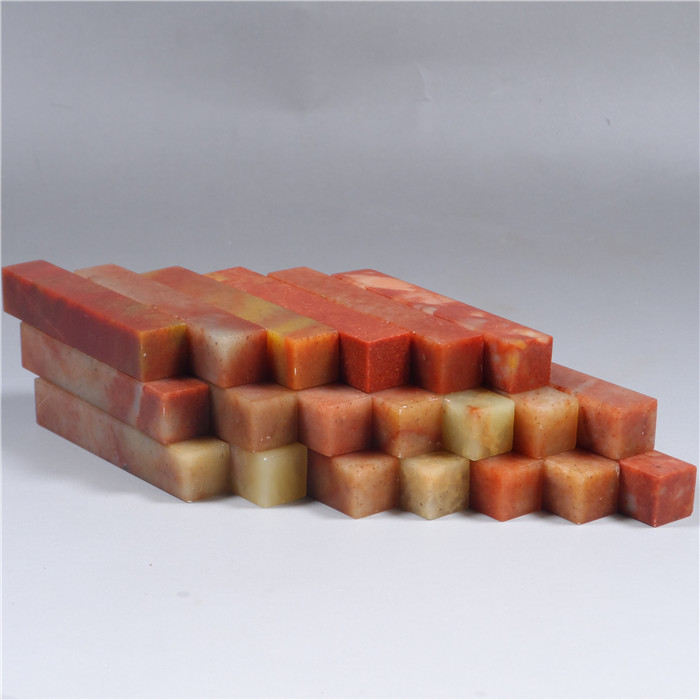 Gold stone seal carving Shoushan stone safflower stone specification chapter 0 8 Zhejiang red seal flat head chapter with shape chapter practice chapter material