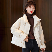 FENPERATE 2021 Autumn Winter Explosive White Design Leather Buckle Collar Warm Down Jacket