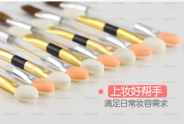 Litfly Ritafu Double Eyeshadow Eyeshadow Brush với Brush Head Sponge Eyeshadow Brush Makeup Tool 5 Pack - Các công cụ làm đẹp khác cọ trang điểm