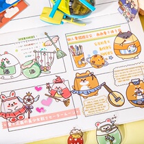 Cartoon hand account sticker set Handbook cute girl heart character material sticker diy decoration small pattern PET waterproof sticker children Net red anime ins Wind sticker thermos cup tape