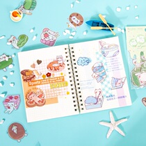 Handbook sticker set PET waterproof hand account sticker decoration small pattern cute girl kindergarten character ins Wind insulation Cup helmet kettle mobile phone water Cup diy sticker