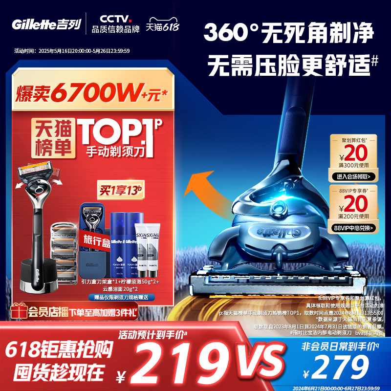 [618 グラブ] ジレット グラビティボックス 風銀智順 カミソリ メンズ 手動カミソリ 非ジレット刃