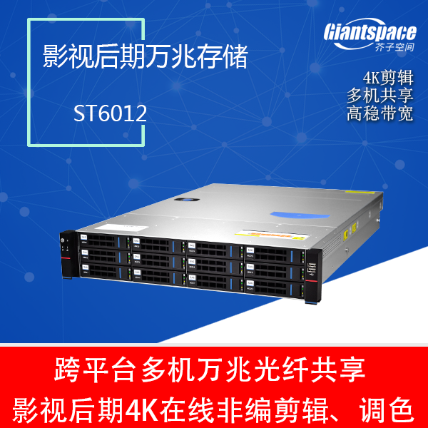 Film and TV Late 10,000 trillion optical fiber sharing disk array multi-machine 4K clip shared storage server NAS