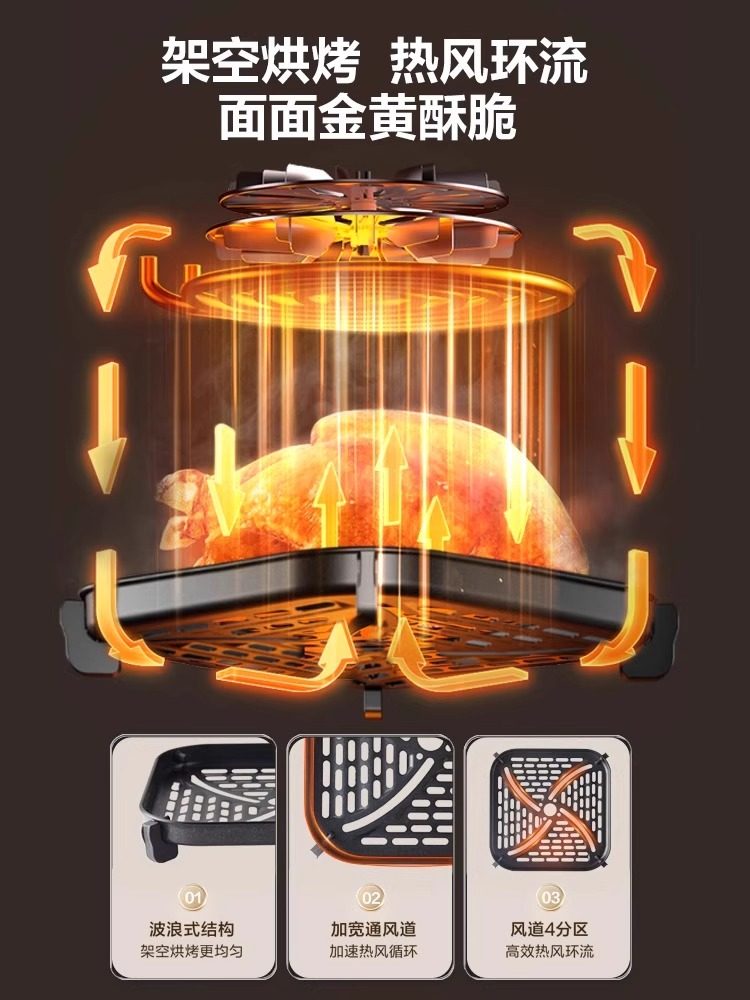 Supor Air Fryer for Home Use, Large Capacity, Visible Multifunctional Oven, New Model Electric Fryer, Official Genuine Product