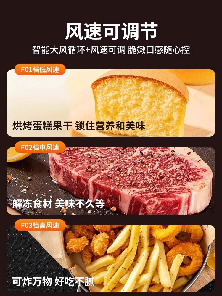 Supor Air Fryer for Home Use, New Model with Large Capacity, Visible Multi-Function Dual Heat Source Electric Fryer and Oven All-In-One Machine