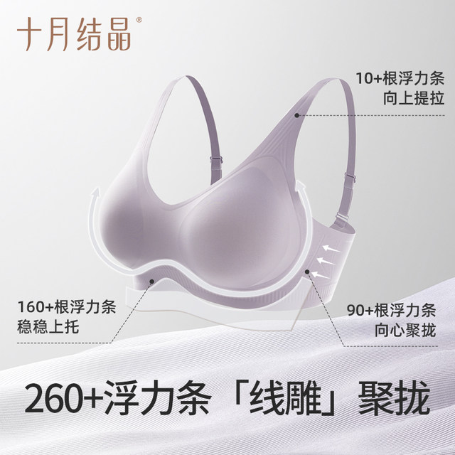 October Crystal Maternity Underwear Pregnancy Special Postpartum Push-up Bra Seamless Comfortable Anti-Sagging Large Size Bra