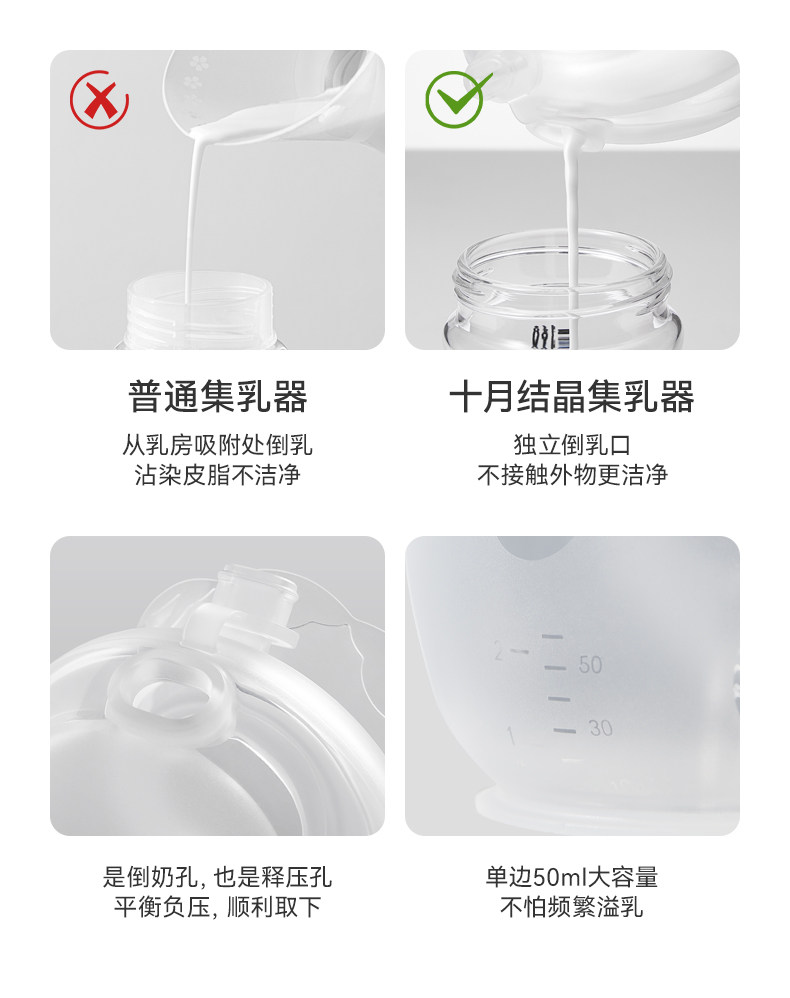 十月结晶集奶器母乳收集手动免手扶吸奶器孕妇漏奶接奶防溢集乳器 — 17