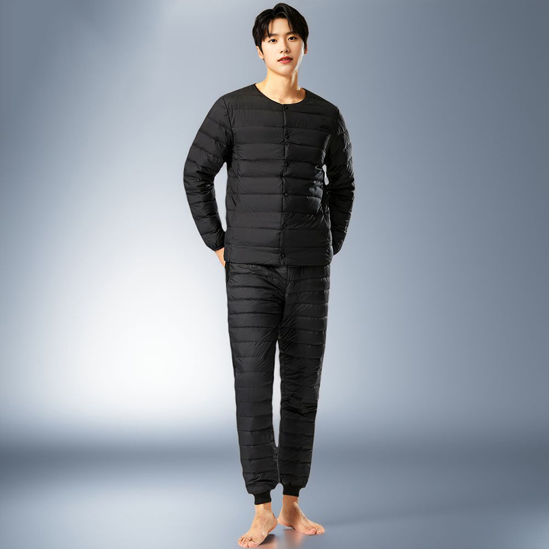 Light Luxury Cold-Resistant Pants, Lightweight down Jacket, Can Be Worn Inside or Outside, down Pants, Lightweight and Warm, 90% Duck down Inner Liner Set, Two-Piece Set