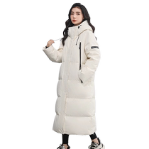 Duck Down Jacket Womens 2024 Autumn and Winter New Long Hooded Fashion Casual Thickened Warm Jacket C