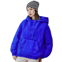 Ducky Sweatshirt Down Jacket Womens 2024 Spring and Autumn New Arrival Short Hooded Bakery Slimming Duck Down Jacket
