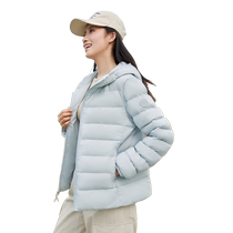 Qingnuan 90 series duck light down jacket couple model 2024 new short simple hooded waist jacket J