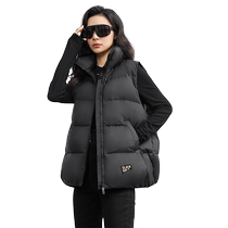 Duck Down Vest Stand Collar Short Womens 2024 Winter New Product 90 Duck Down Versatile Loose and Warm J