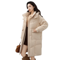 Duck Down Jacket Womens 2024 New Arrival Mid-Length Fashionable Versatile Hooded Thickened Duck Down Warm Jacket Y