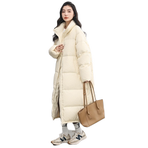 (Duck Selection) Down Jacket Womens 2024 Long Stand Collar Versatile Down Jacket Solid Color Warm Jacket