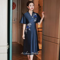 Happy Lady Parents-in-law Dress Wedding Dresses 2022 New Summer Mother-in-law Lions Dress Noble Young Temperament High-end