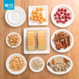 茶花 Одноразовый бумажный пирог разлагается на посуду для бумажной чаши для чаши для чаши для бумаги, фруктовая блюдо для пикника для барбекю для барбекю Бумажная пластина