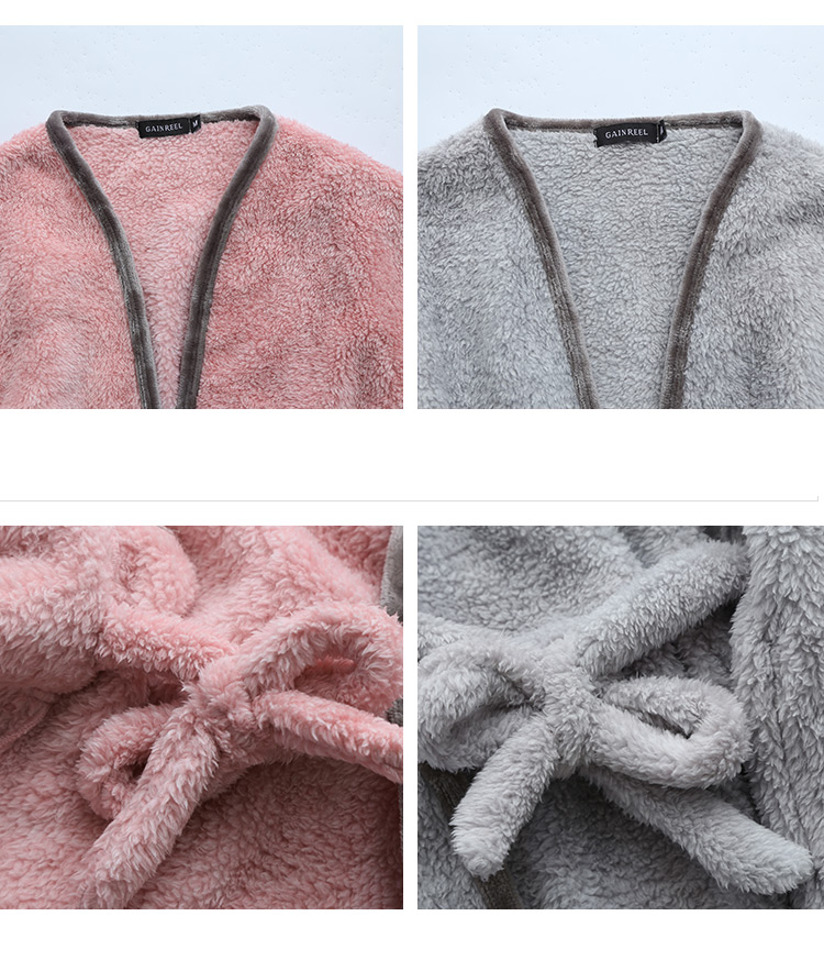 Goreer nam nữ mùa thu đông flannel đồ ngủ dài thời trang áo choàng tắm đôi áo ngủ ấm áp 18066HH đồ pijama nam trung niên