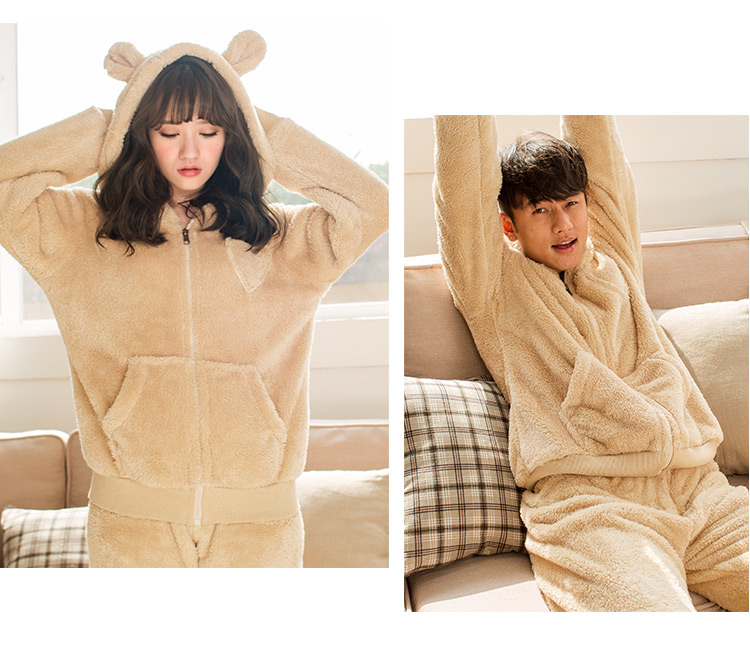 Cặp đôi thời trang Royle hoạt hình đồ ngủ dài tay nam nữ mùa thu đông flannel dịch vụ nhà ấm bộ đồ mặc nhà mùa hè