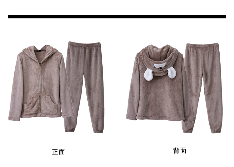 Roger nam và nữ mùa thu và mùa đông dày đồ ngủ flannel ấm áp cặp vợ chồng có thể mặc bên ngoài nhà phù hợp với dịch vụ Sa bộ pijama nam