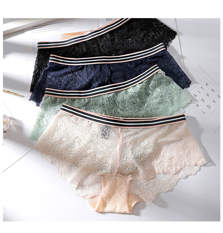 Roger mới ngọt ngào ren gợi cảm thoáng khí boxer thời trang nữ dễ thương eo giữa đồ lót BWM18028 quần lót nữ trung niên