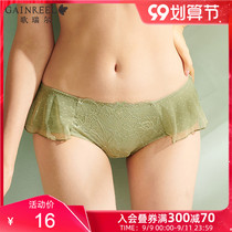 New summer sweet lace mid-waist underwear girl fashion comfortable mesh flat pants