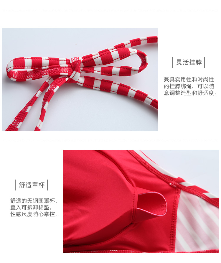 Roger mới ngọt ngào dễ thương thời trang thoải mái gợi cảm váy nữ chia áo tắm áo tắm 19079YS - Bộ đồ bơi hai mảnh bikini 2 mảnh màu hồng