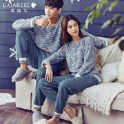 Goreer couple thời trang đồ ngủ đơn giản nam nữ giải trí mùa thu có thể mặc bên ngoài quần áo phù hợp với 18049HL