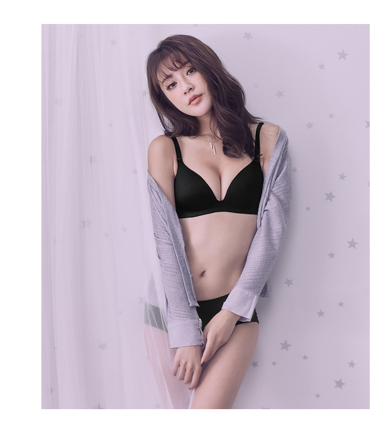 Roger gợi cảm phần mỏng đồ lót đen bóng thoải mái không có vòng thép không dấu vết áo ngực nữ 180392A đồ lót nữ