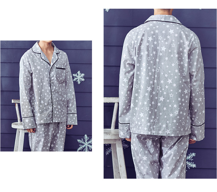 Đồ ngủ dài tay ngọt ngào cho nam và nữ mùa thu đông thoải mái cotton đôi phục vụ nhà phù hợp với 18078HL đồ lót nam