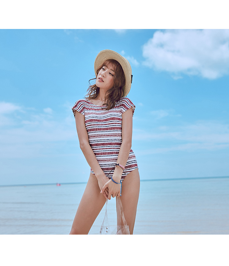Coryel thời trang sọc gợi cảm che bụng giảm béo áo tắm một mảnh kỳ nghỉ suối nước nóng phụ nữ nghiên cứu và phát triển đồ bơi - Bộ đồ bơi One Piece đồ bơi liền thân nữ