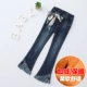 Quần jean nữ mùa thu 2018 thu đông và quần trẻ em quần bút chì trẻ em lớn mặc phiên bản Hàn Quốc cộng với quần nhung