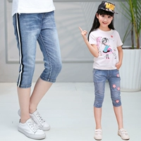 Quần denim bé gái crop top 2019 Quần short hè mới cho bé lớn Phiên bản Hàn Quốc gồm 5 điểm quần bé gái nữ mỏng. - Quần jean chân váy trẻ em