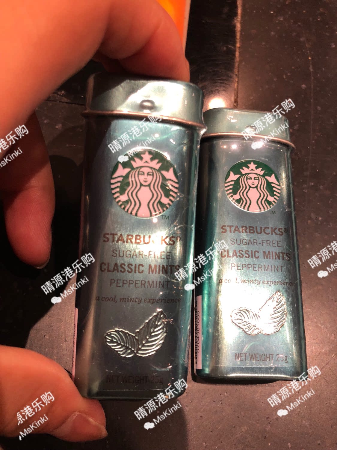 Hong Kong STARBUCKS Starbucks No sugar mint Hard sugar classic mints snacks 25g boxes