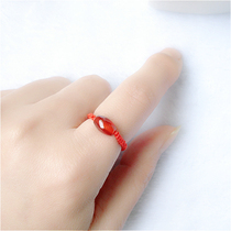 (Hongyun head) transfer bead ring red agate couple red rope hand ring olive bead fashion men and women