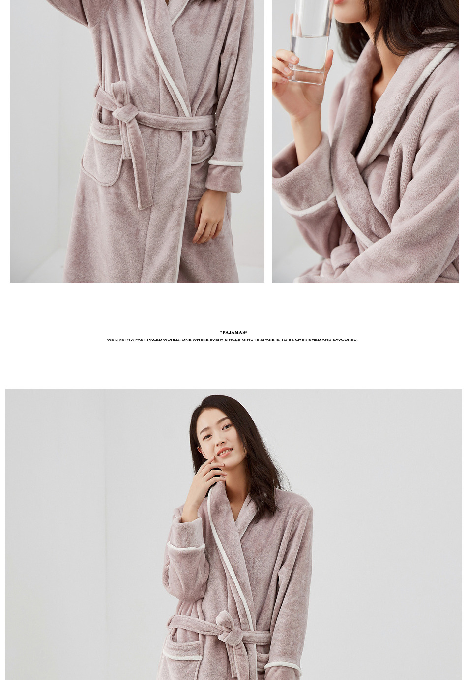 Top dưa dưa mùa đông nhà flannel áo choàng dày ấm ấm tinh khiết màu đồ ngủ cặp
