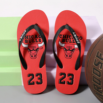 Summer Chen Guanshi slippers outside wearing soft-bottom sandals Han version trendy mens clip herringbone dragging red sand beach sandals