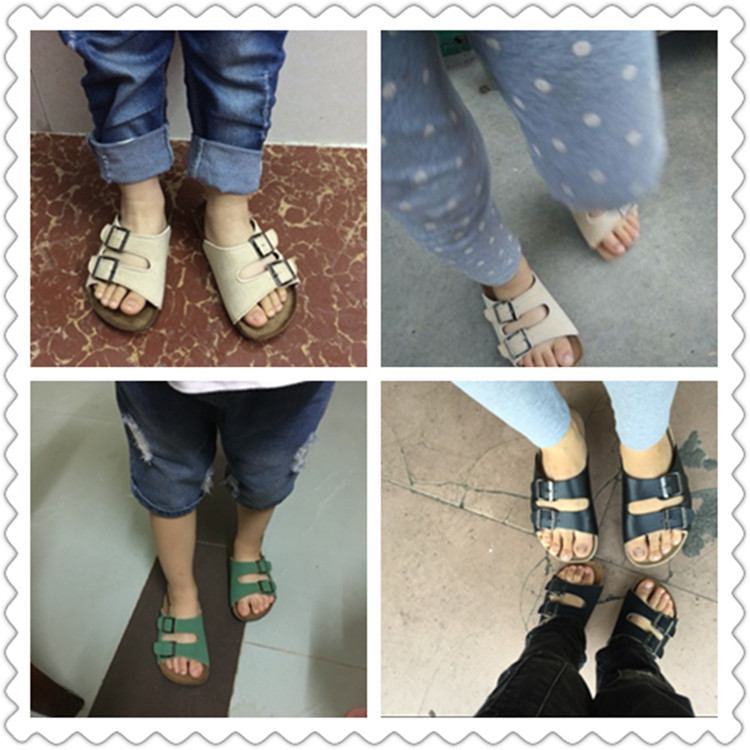 Chaussons enfants en suède pour été - semelle bois - Ref 987198 Image 7