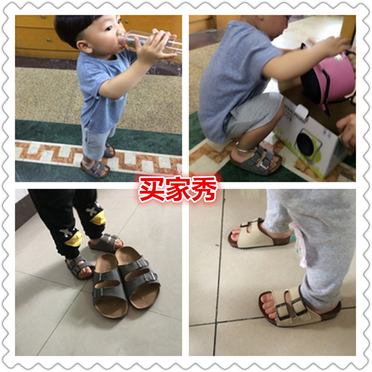 Chaussons enfants en suède pour été - semelle bois - Ref 987198 Image 6