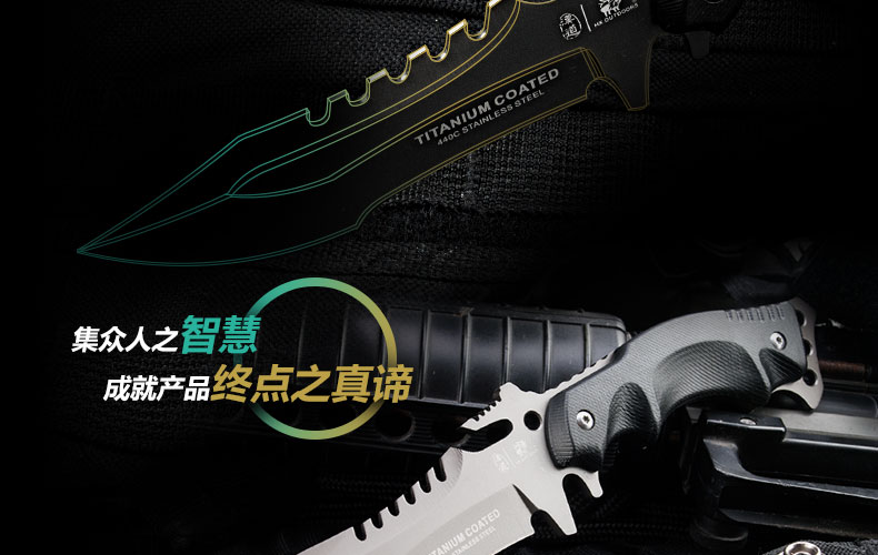 Handao Trident ngoài trời chiến thuật đặc biệt chiến tranh nhỏ dao thẳng sống sót hoang dã kiếm tự vệ công cụ cầm tay dao ngoài trời - Công cụ Knift / công cụ đa mục đích xẻng đa năng usa